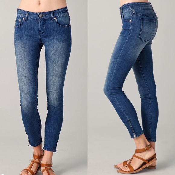 leg zipper jeans